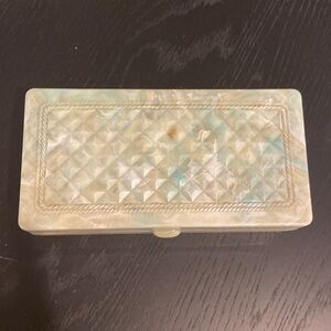 Vintage Commonwealth Plastics Corp. Jewelry Box Turquoise Marbled
